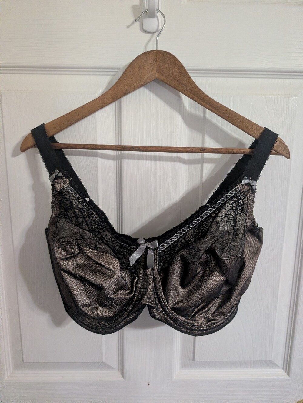 Elomi Womens Bra Lara Black Ivory Mesh Underwire Size 36H DDDDD 5D